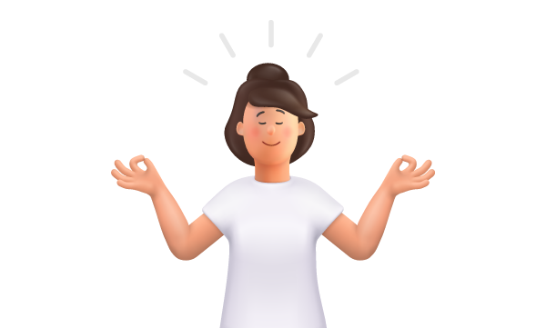 mujer meditando 3d s